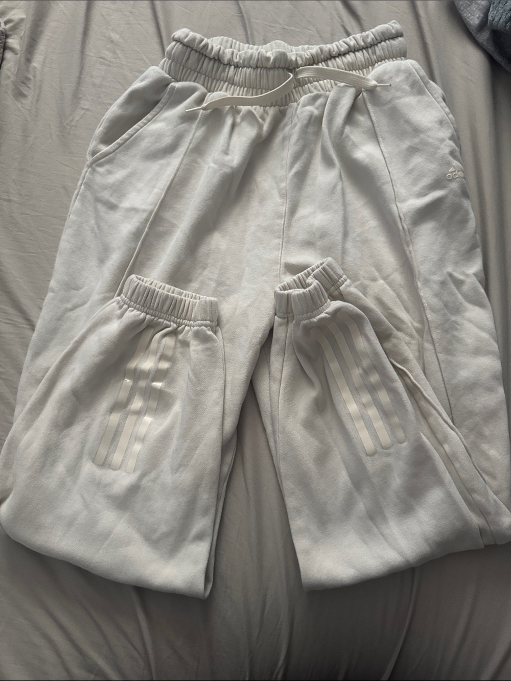 adidas Off-White Three-Stripe Sweatpants